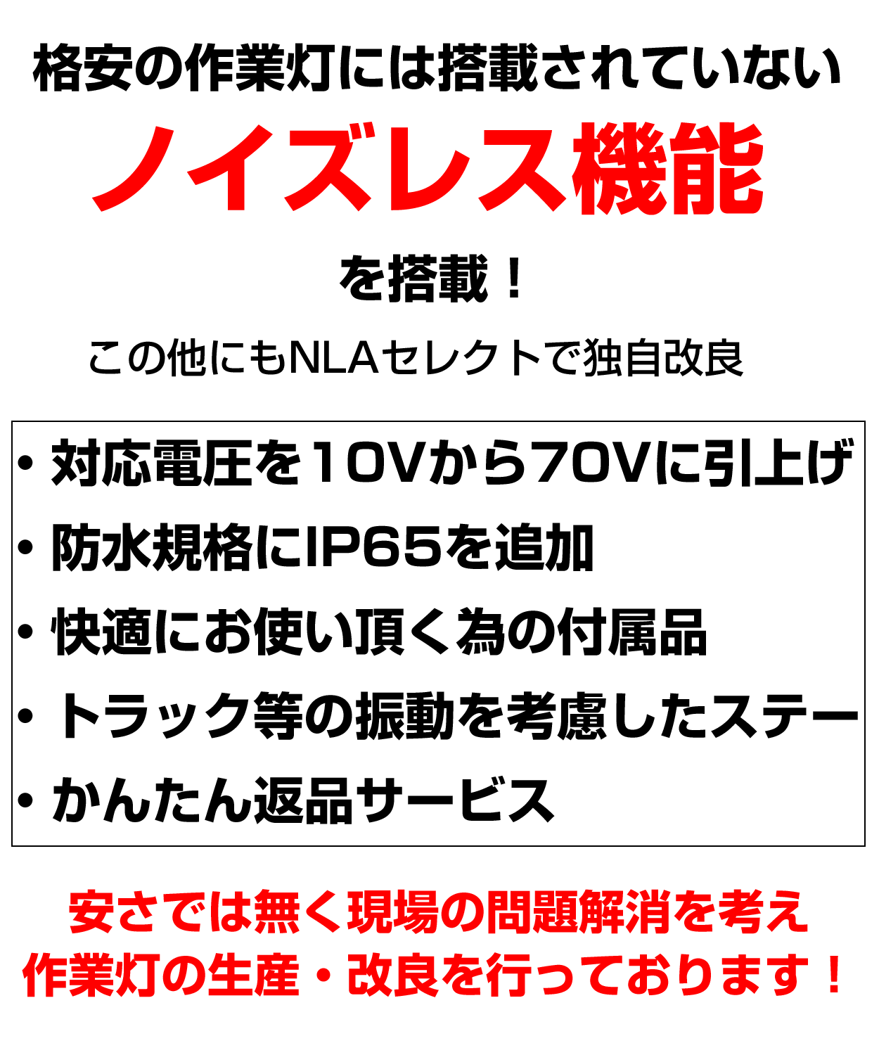 ノイズが出ない27w led作業灯(無線・ラジオ併用OK)